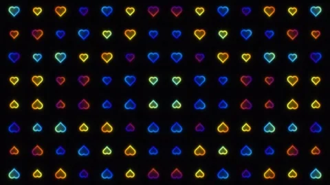 Colorful heart patterns on dark background for festive 動画素材 338227837