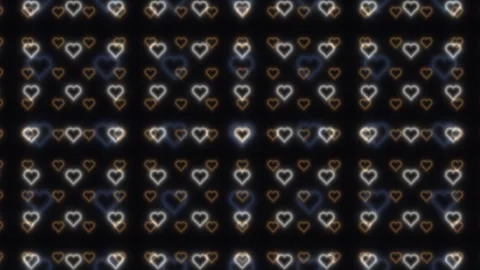 Colorful heart patterns fill the screen with warm light at Stock Footage 338093159