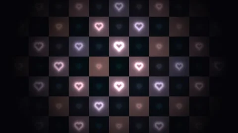 Colorful heart patterns in a grid layout Stock Footage 338300834