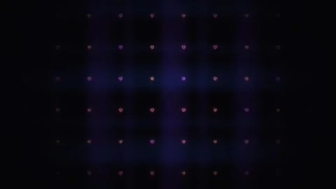 Colorful heart patterns moving in a dark space Stock Footage 338287858
