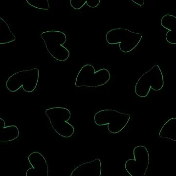 Colorful Heart Seamless Pattern Background. Hand Drawn Hearts Digital Paper Stock Illustration