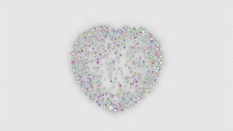 Colorful Heart Shape Firework. Firework Animation. Transparent Background Stock Footage 256193869