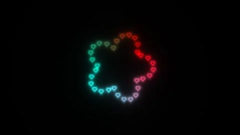 Colorful heart shapes forming a pattern in dark background Stock Footage 338399800