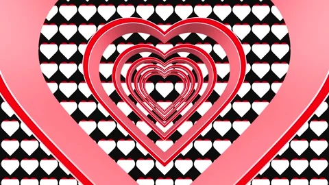 Colorful hearts appear in pattern design with red and black colors Stock-Footage 332707233