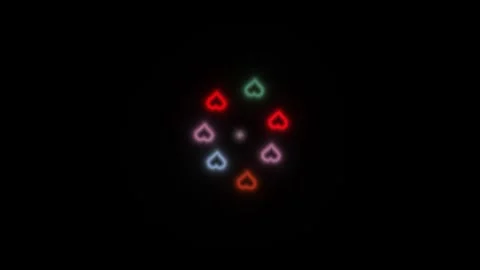 Colorful hearts arranged in a circular pattern on a black Stock Footage 338317897