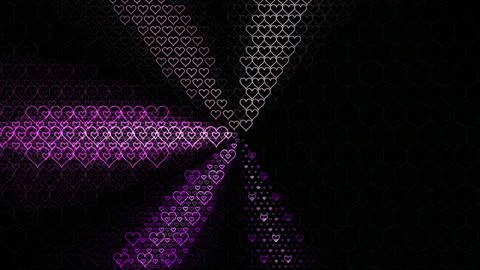 Colorful hearts create a pattern on a dark background Stock Illustration