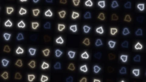 Colorful hearts on dark background create a festive scene Stock Footage 338289052