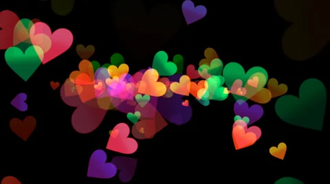 Colorful Hearts - Line Emitter - 02 Stock Footage