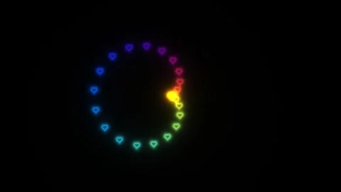 Colorful hearts moving in a circular pattern around a central point Stock Footage 340188727