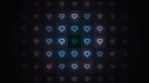 Colorful hearts pattern background in soft focus display Stock Footage 338188380