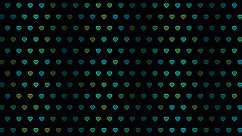 Colorful hearts pattern on dark background for design Stock Footage 338187500
