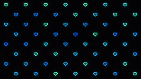 Colorful hearts pattern on dark background for festive mood 動画素材 338227544