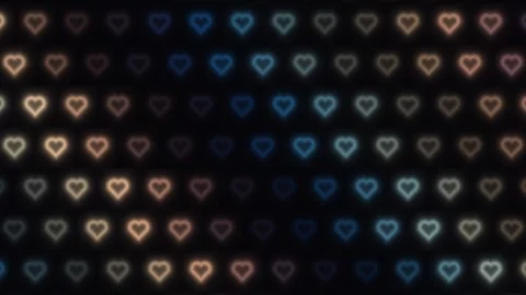 Colorful hearts pattern on dark background for celebrations Stock Footage 338232820