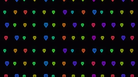 Colorful hearts pattern on dark background for festive 動画素材 338286169