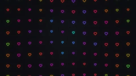 Colorful hearts pattern on a dark background for various Stock Footage 339327352