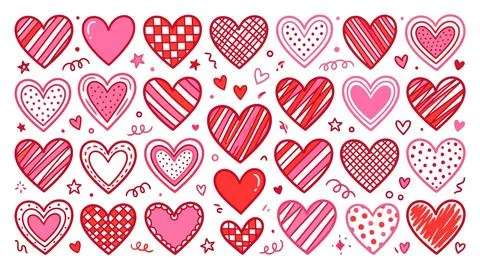 Colorful hearts pattern design illustration Stock Illustration