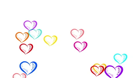 Colorful Hearts Pattern Stock Footage 170181969