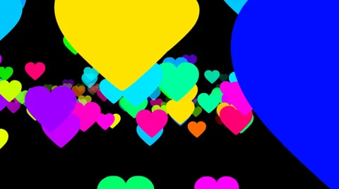 Colorful hearts psychedelic background vj loop 1 alpha Stock-Footage 34622096