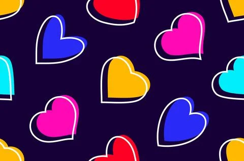 Colorful hearts seamless pattern Stock Illustration