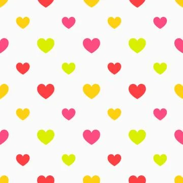 Colorful hearts seamless pattern. Vector illustration. Stock Illustration