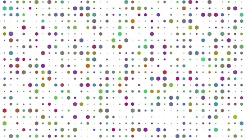 Colorful Hexagon Grid Random Scaling 4K Loop White Background Video stock 334028902