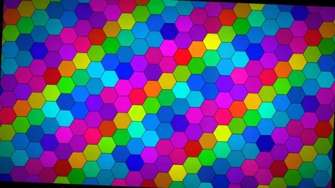Colorful Hexagon Motion Background with Vibrant Rainbow Pattern for Creativ.. Stock Footage 342766501