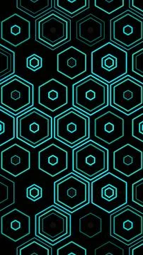 Colorful hexagon pattern on a black background Stock Illustration
