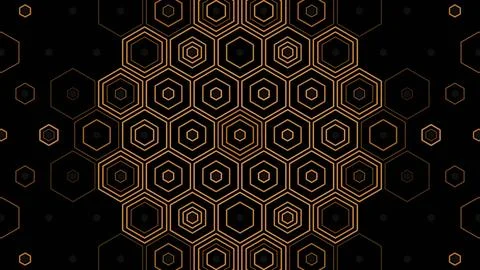 Colorful hexagon pattern with black background at night Illustrazione stock