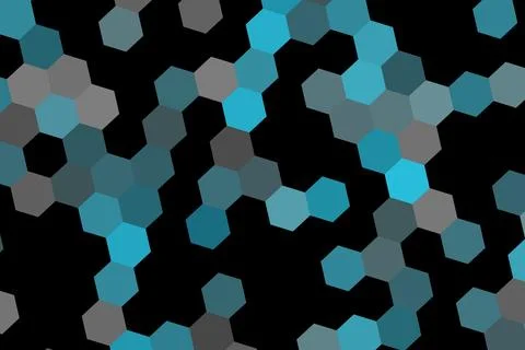 Colorful hexagon pattern with blue green and gray shades Stock Illustration