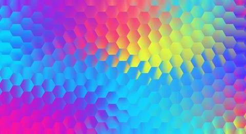 Colorful Hexagon Pattern Glass Background Stock Illustration