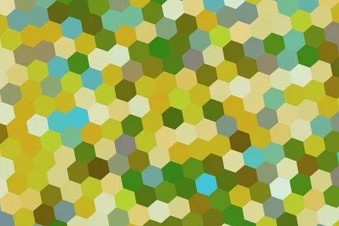 Colorful hexagon pattern with green, blue, and yellow tones Stock Illustration