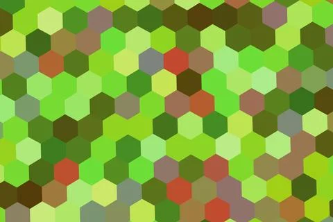 Colorful hexagon pattern with green, red, and brown shades 스톡 일러스트