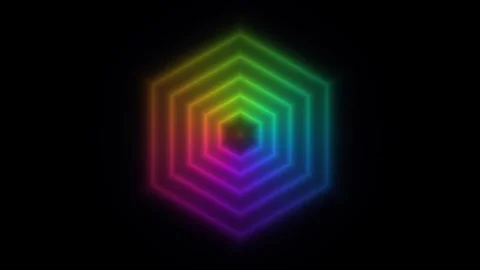 Colorful hexagon pattern motion loop for visuals Stock Footage 340776660
