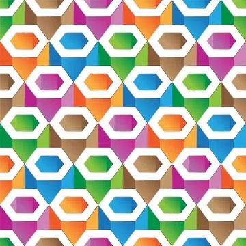 Colorful hexagon pattern seamless wallpaper Stock Illustration