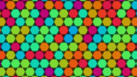 Colorful hexagon pattern on a textured background with Stock Footage 338037468