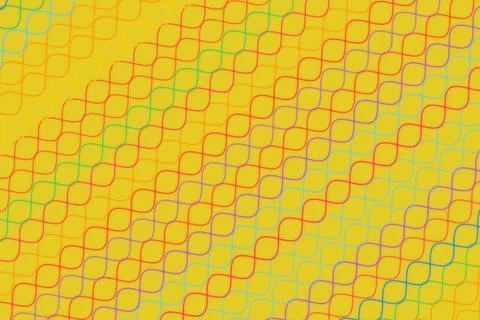 Colorful hexagon pattern with yellow background and rainbow edges Stockillustratie