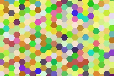 Colorful hexagon shapes in a random pattern イラスト素材
