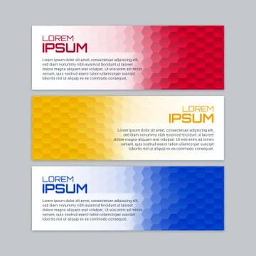 Colorful hexagonal banner set Stock Illustration