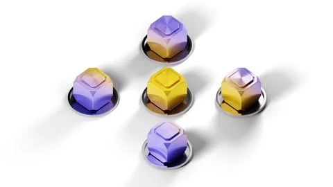 Colorful Hexagonal Confections creatively presented on stylish plates with .. Stock Photos