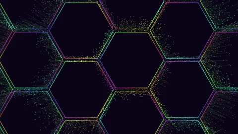 Colorful hexagonal dot pattern Stock Footage 281908566