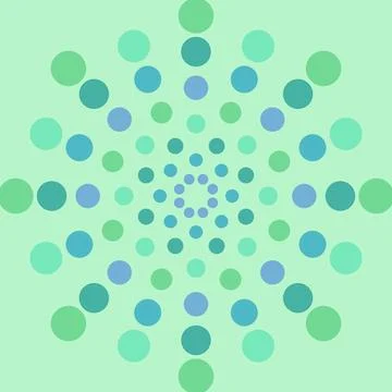 Colorful hexagonal dots pattern with light green and blue shades Stock Illustration
