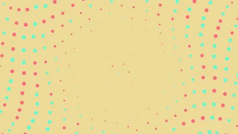 Colorful hexagonal dots on yellow background Stockillustratie