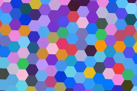 Colorful hexagonal mosaic pattern with vibrant shades Stock Photos
