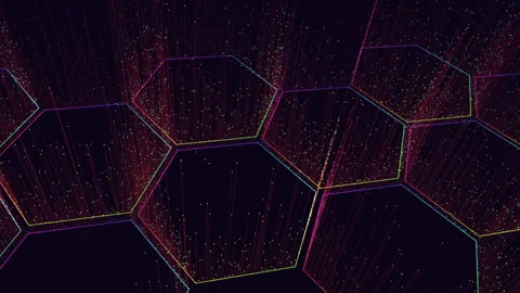 Colorful hexagonal pattern abstract geometric design element Stock Footage 317102404