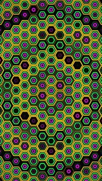 Colorful hexagonal pattern creates a vibrant visual effect Illustrazione stock