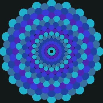 Colorful hexagonal pattern design with concentric circles and dots Stock Illustration