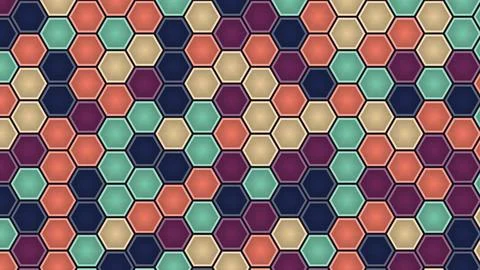 Colorful hexagonal pattern design with geometric shapes Stock Illustration