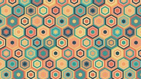 Colorful hexagonal pattern design with geometric shapes illustration Stock Illustration