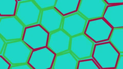Colorful hexagonal pattern with geometric shapes Stock Illustration