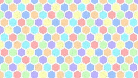 Colorful hexagonal pattern with pastel colors on transparent background ill.. イラスト素材